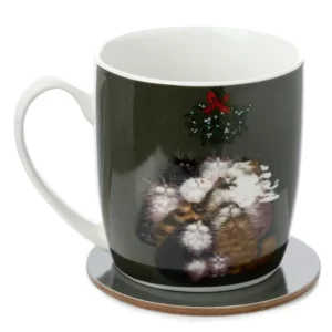 Ensemble Mug Porcelaine & Dessous de Verre