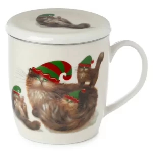 Mug Porcelaine avec Infuseur et Couvercle