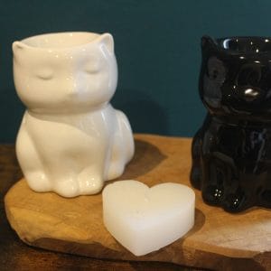 Magnifique Duo de brûleur Chat Noir et Chat Blanc