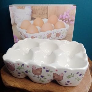 Porte Oeufs en céramique motif Poule