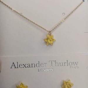 Parure Collier + Boucles d'oreilles Jonquille